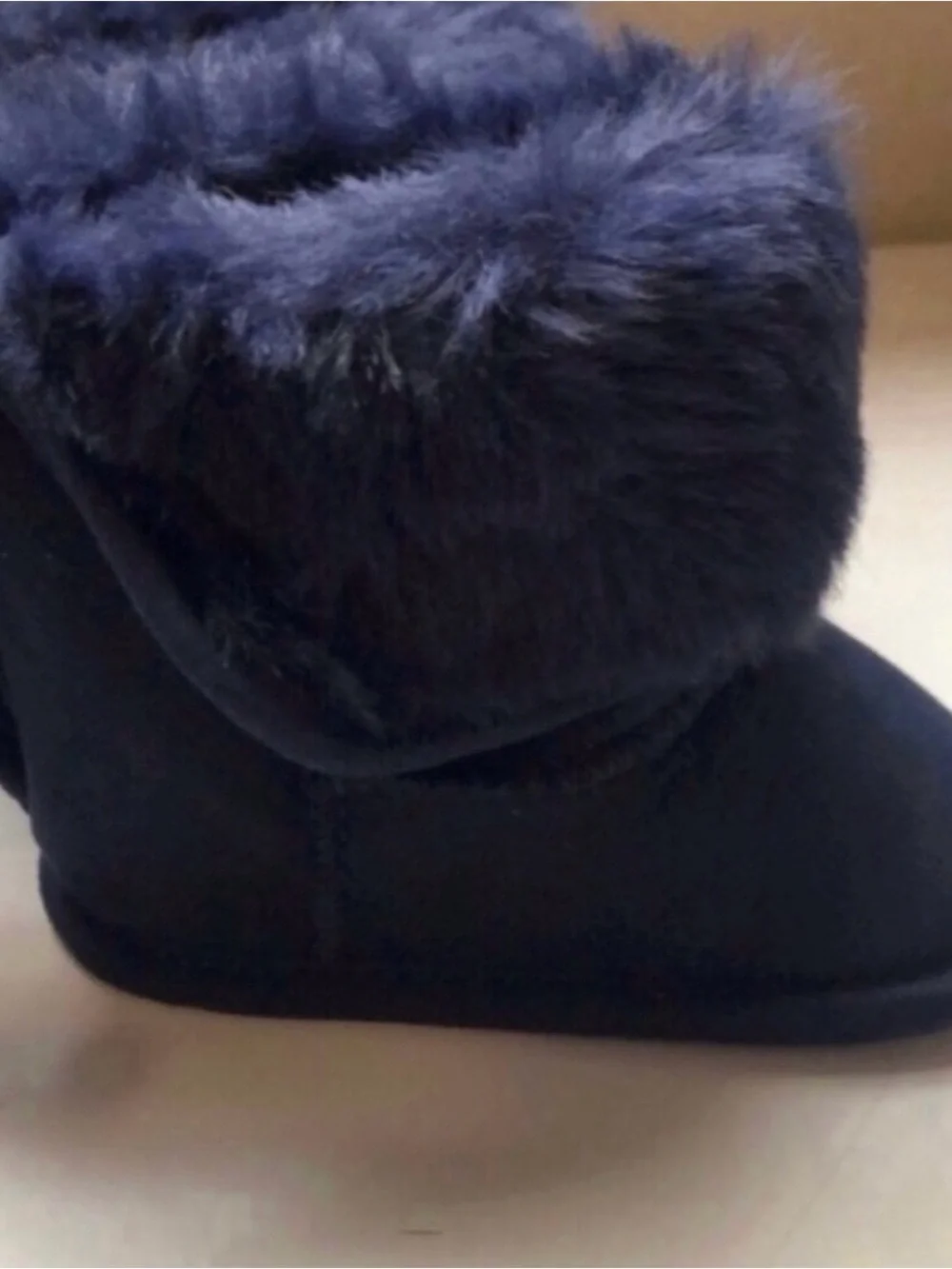 New Stepping Stones Boots Baby Girl Blue Faux Fur Casual Boots Size 3,6-9 Months